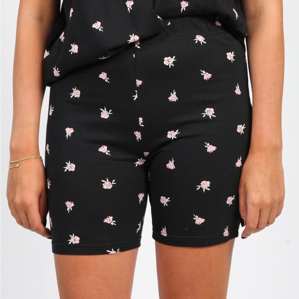 BRUNETTE THE LABEL The "ROSE GARDEN" Bike Short in Black